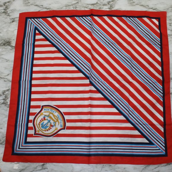 UNBRANDED Scarf New York Yacht Club Patriotic Square Stripe Yacht Rock - Picture 3 of 3